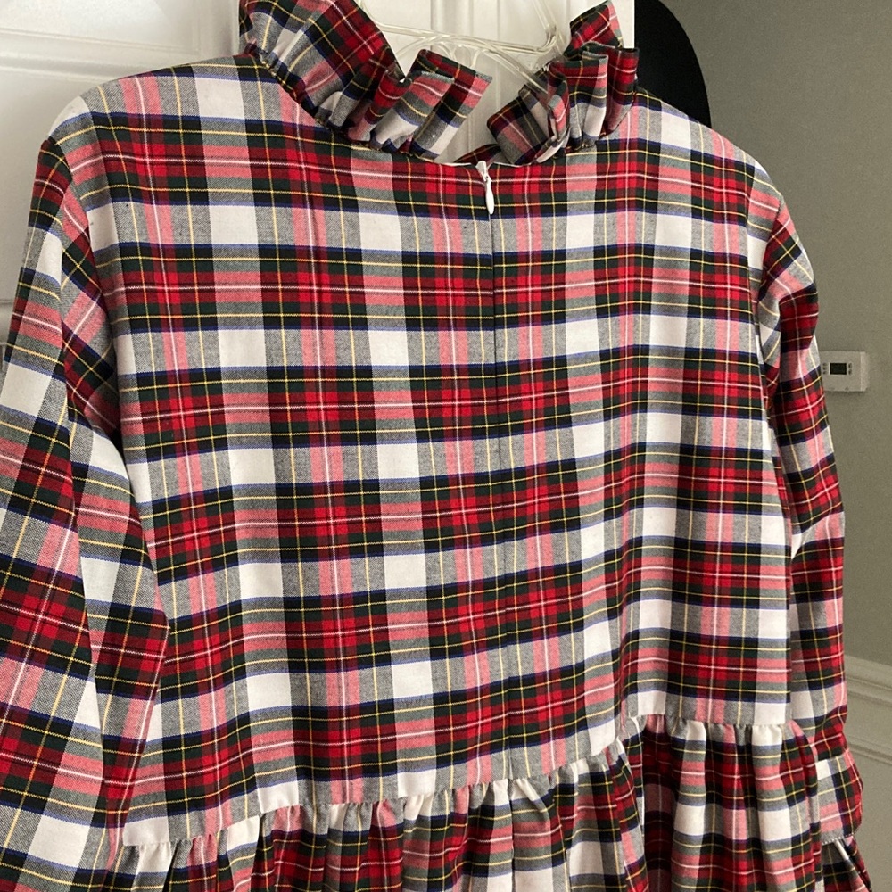 Elizabeth Wilson Designs Judy Lanien Dress in Ivory Tartan. Size Medium - Picture 7 of 12